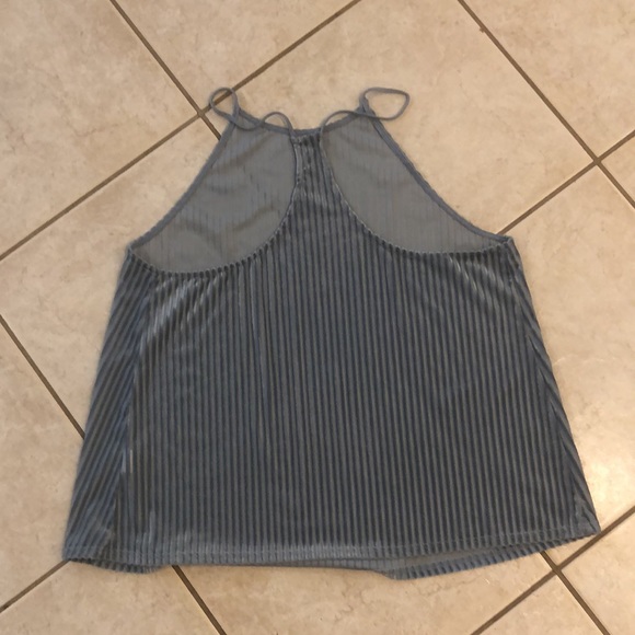 T back swing tank, velvet feel and sheer stripes - Picture 2 of 4